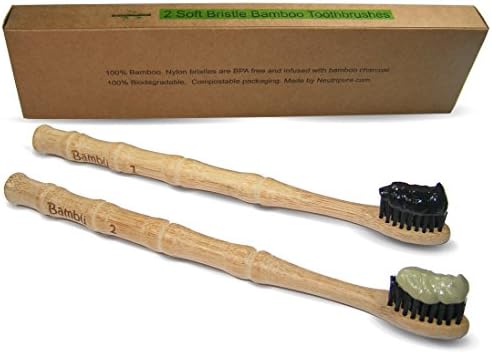 Neutripure bamboo toothbrush with charcoal infused bristles